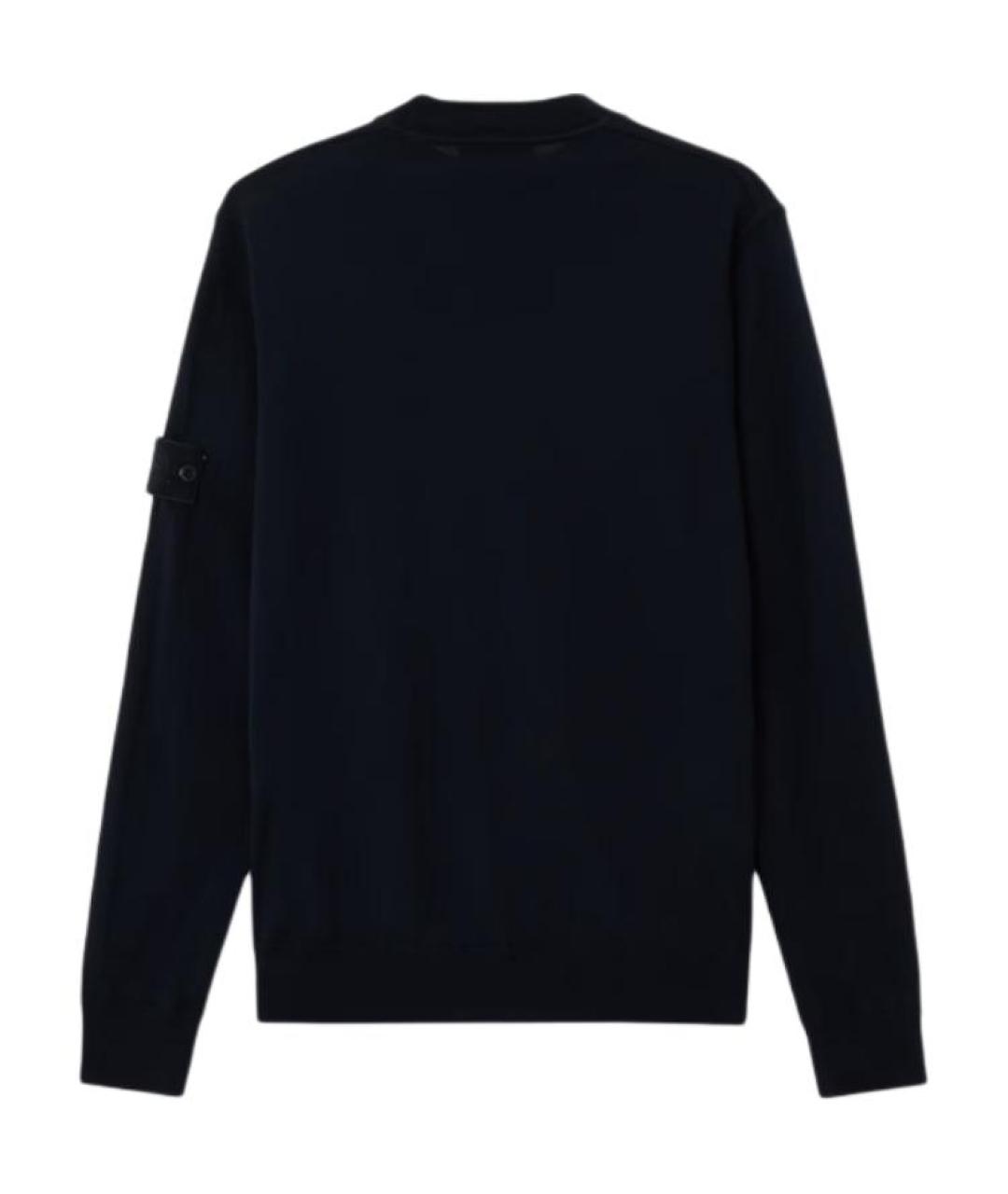 STONE ISLAND Темно-синий шерстяной джемпер / свитер, фото 2