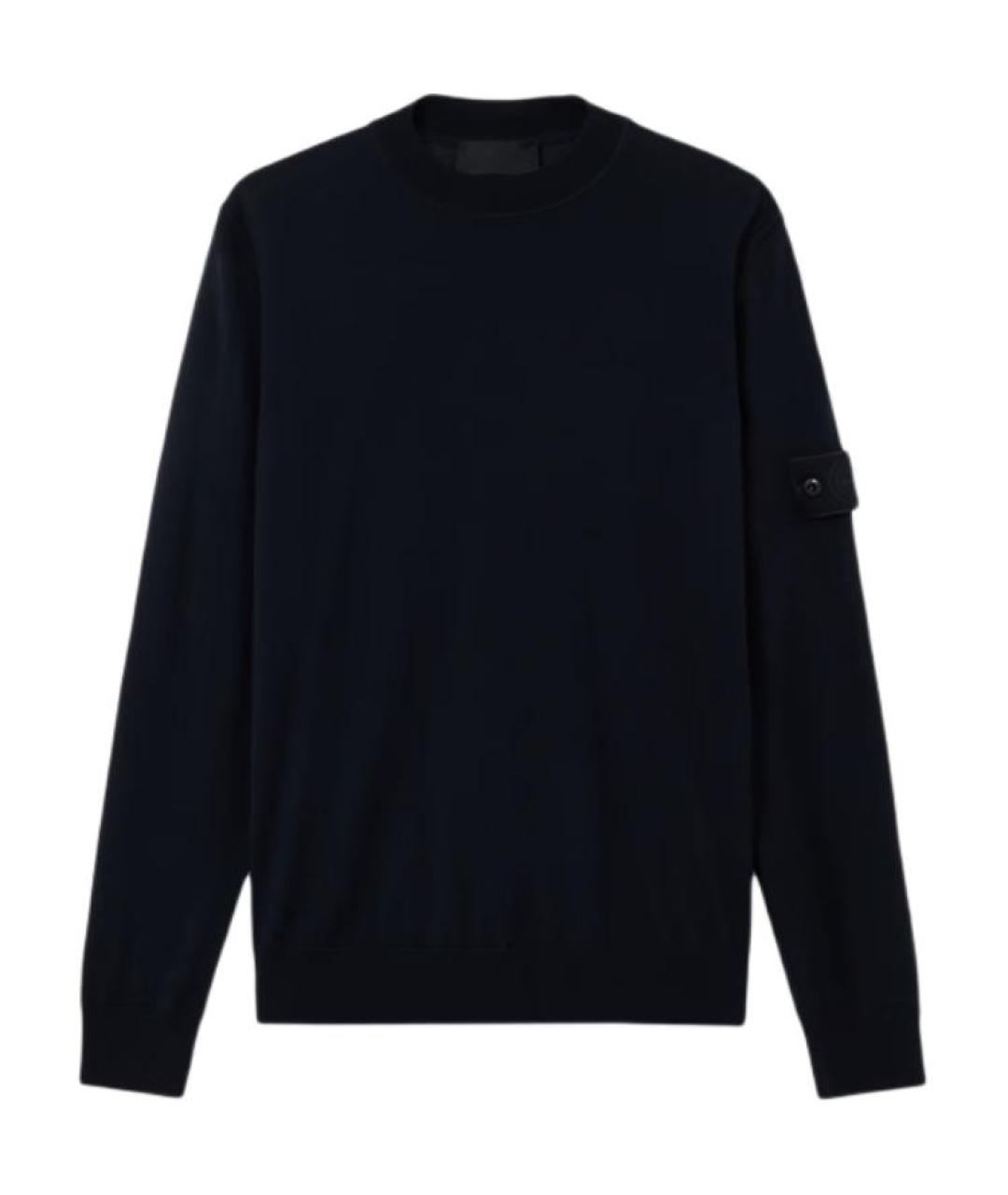 STONE ISLAND Темно-синий шерстяной джемпер / свитер, фото 1