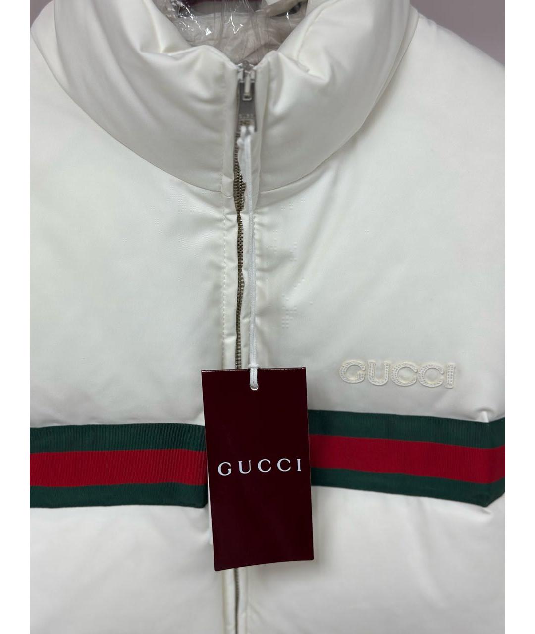 GUCCI Белая атласная куртка, фото 3