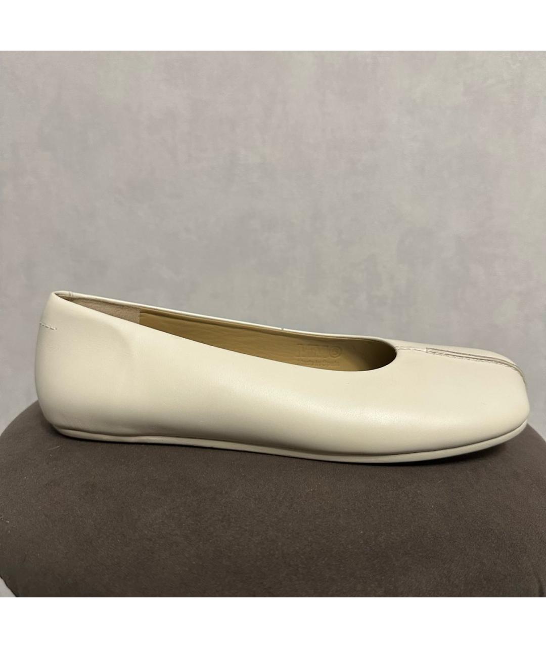 MM6 MAISON MARGIELA Бежевые кожаные балетки, фото 8