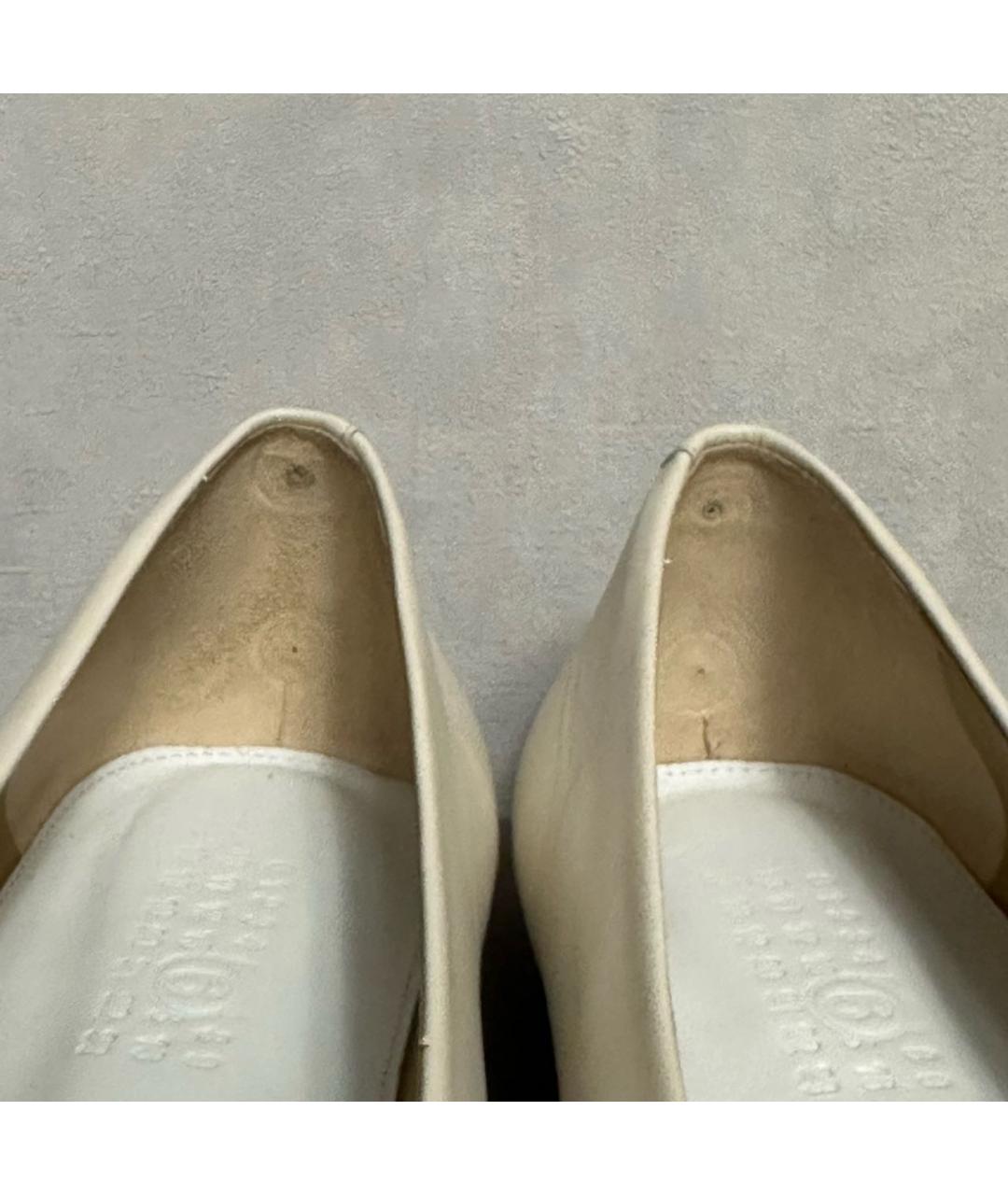 MM6 MAISON MARGIELA Бежевые кожаные балетки, фото 6