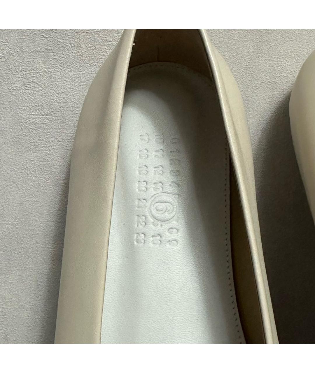 MM6 MAISON MARGIELA Бежевые кожаные балетки, фото 7