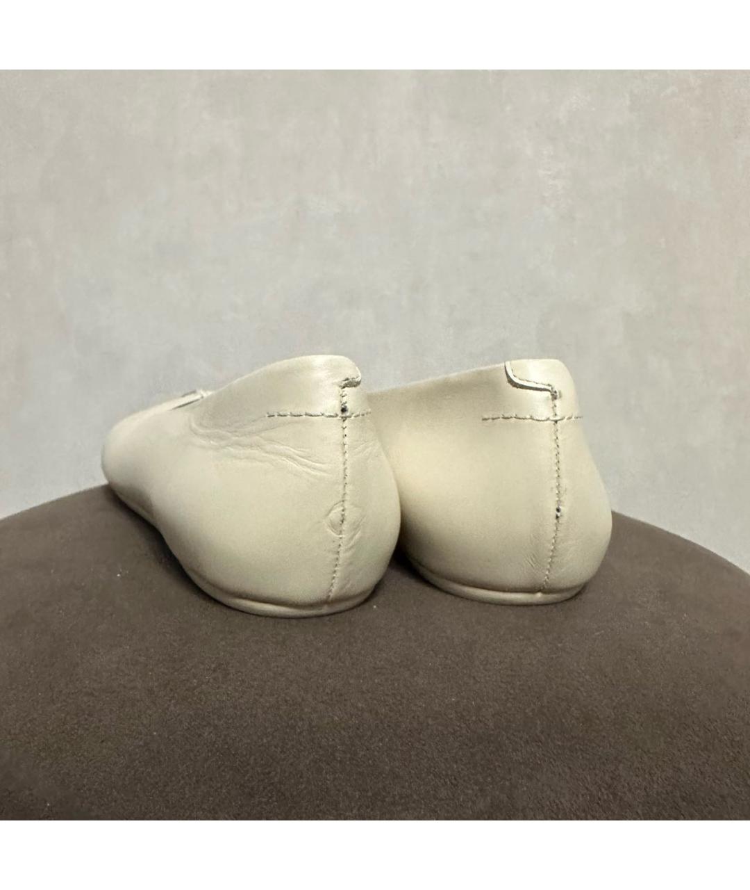 MM6 MAISON MARGIELA Бежевые кожаные балетки, фото 4