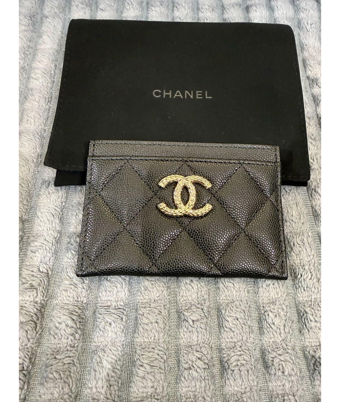 CHANEL Черный кожаный кардхолдер, фото 3