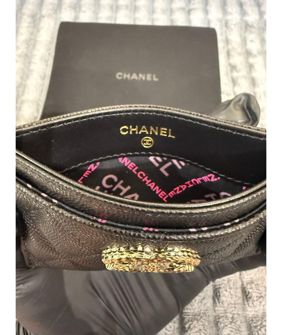 CHANEL Черный кожаный кардхолдер, фото 6