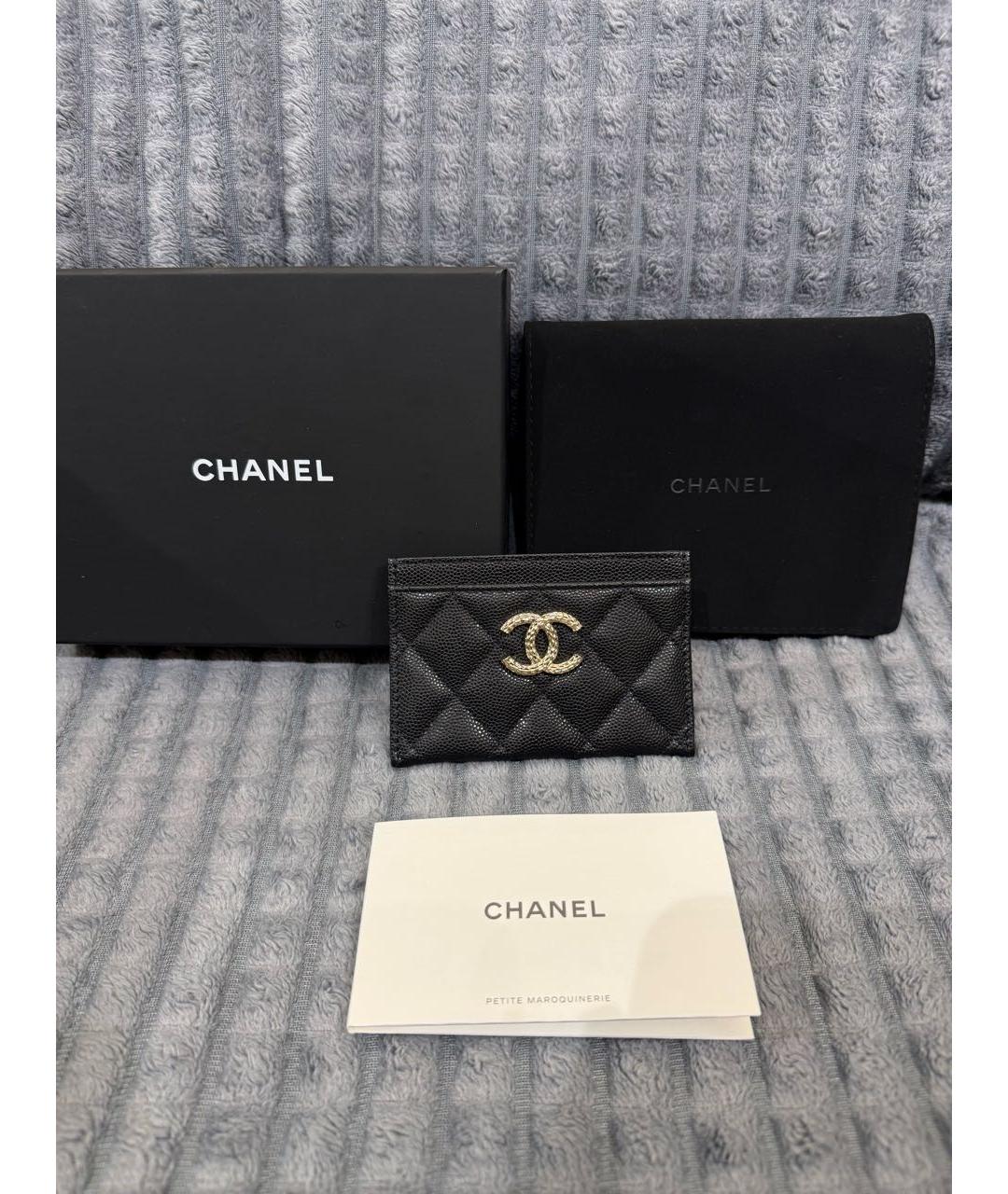 CHANEL Черный кожаный кардхолдер, фото 2