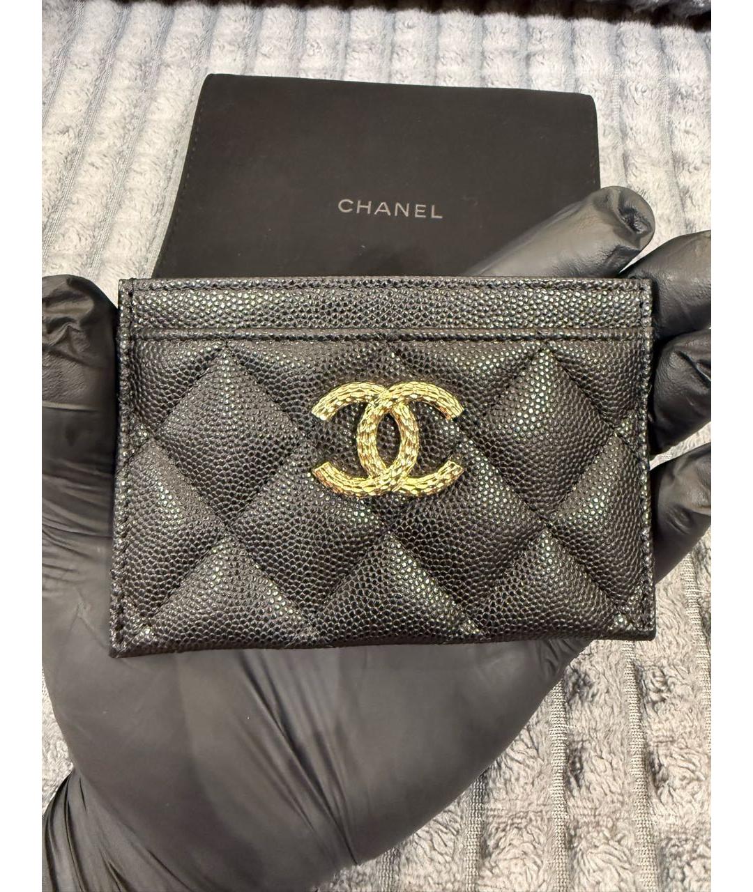 CHANEL Черный кожаный кардхолдер, фото 5