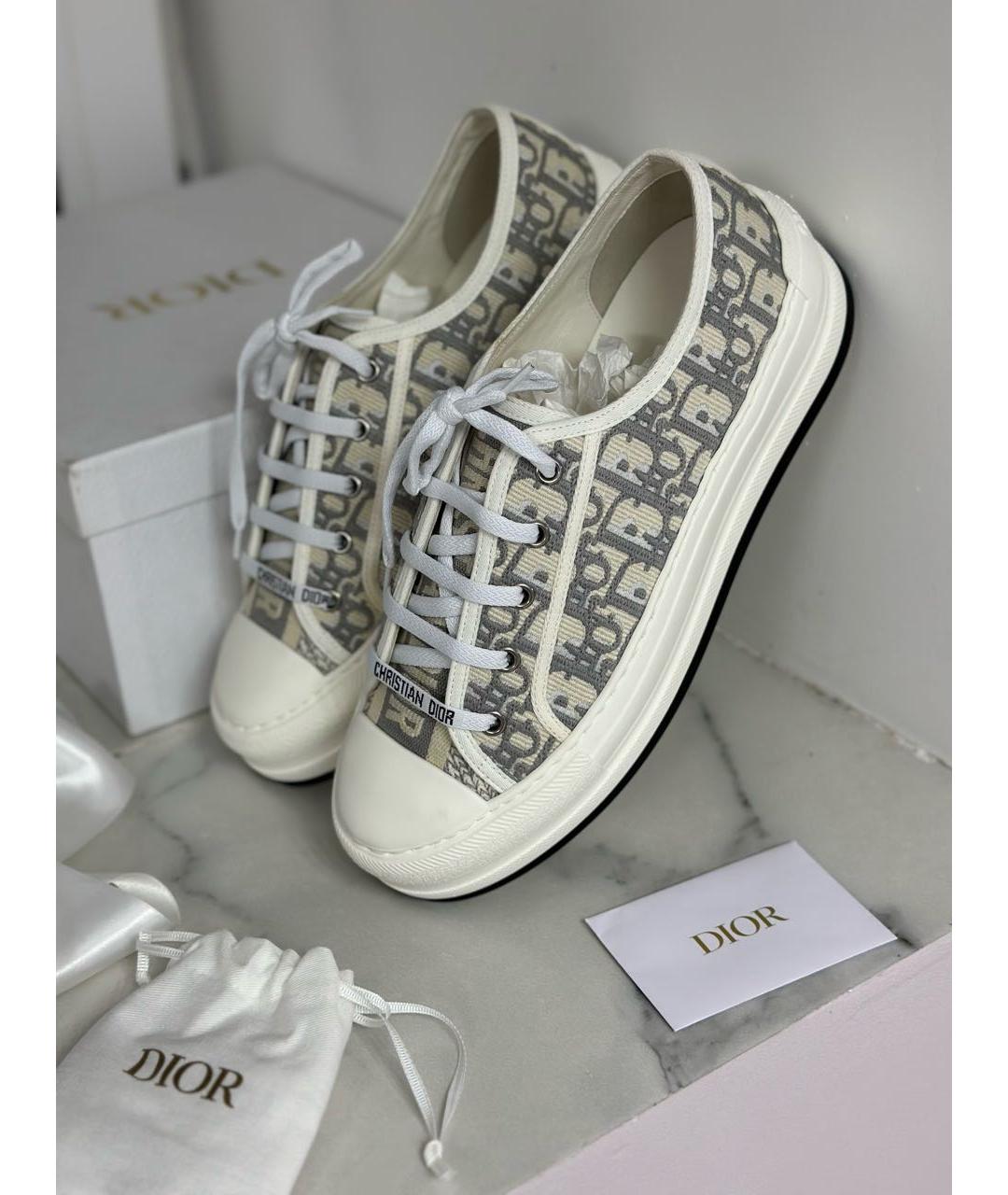 CHRISTIAN DIOR Серые текстильные кеды, фото 5