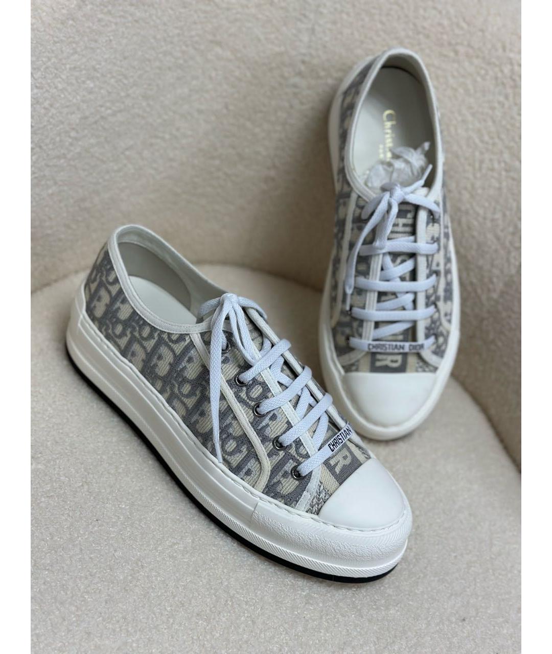 CHRISTIAN DIOR Серые текстильные кеды, фото 3