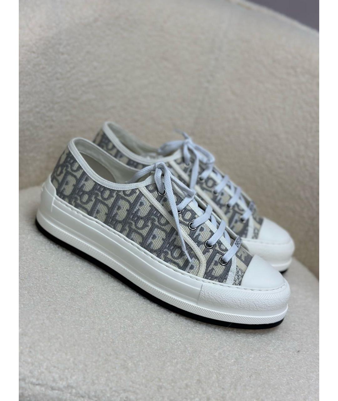 CHRISTIAN DIOR Серые текстильные кеды, фото 7