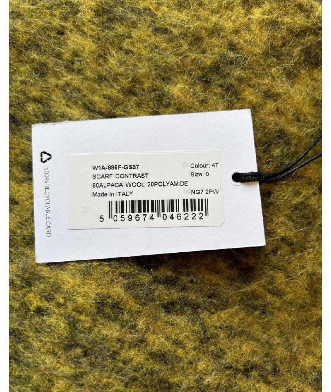 PAUL SMITH Темно-синий шерстяной шарф, фото 4