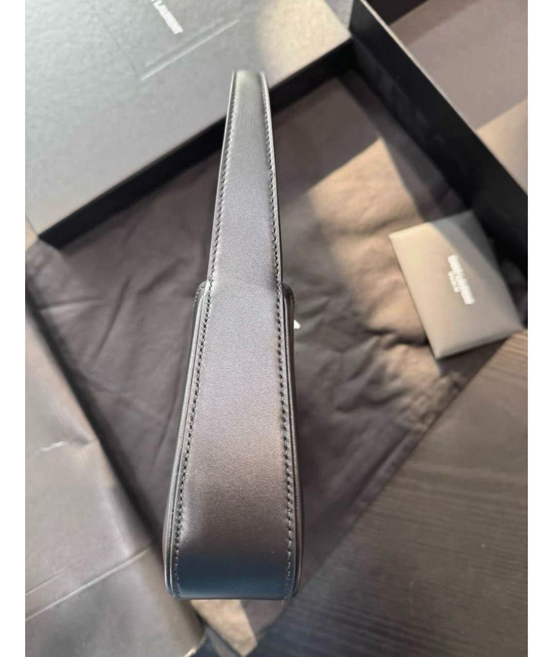 SAINT LAURENT Черная кожаная сумка с короткими ручками, фото 6