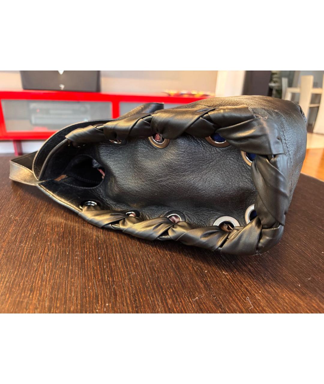 JIMMY CHOO Черная кожаная сумка тоут, фото 3