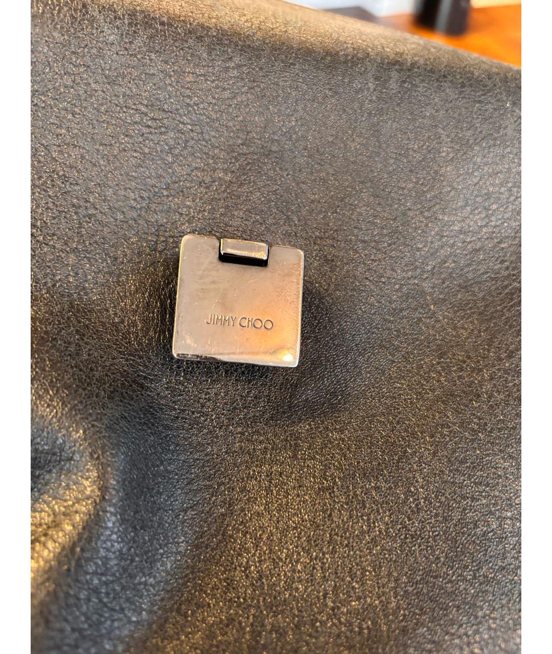 JIMMY CHOO Черная кожаная сумка тоут, фото 6