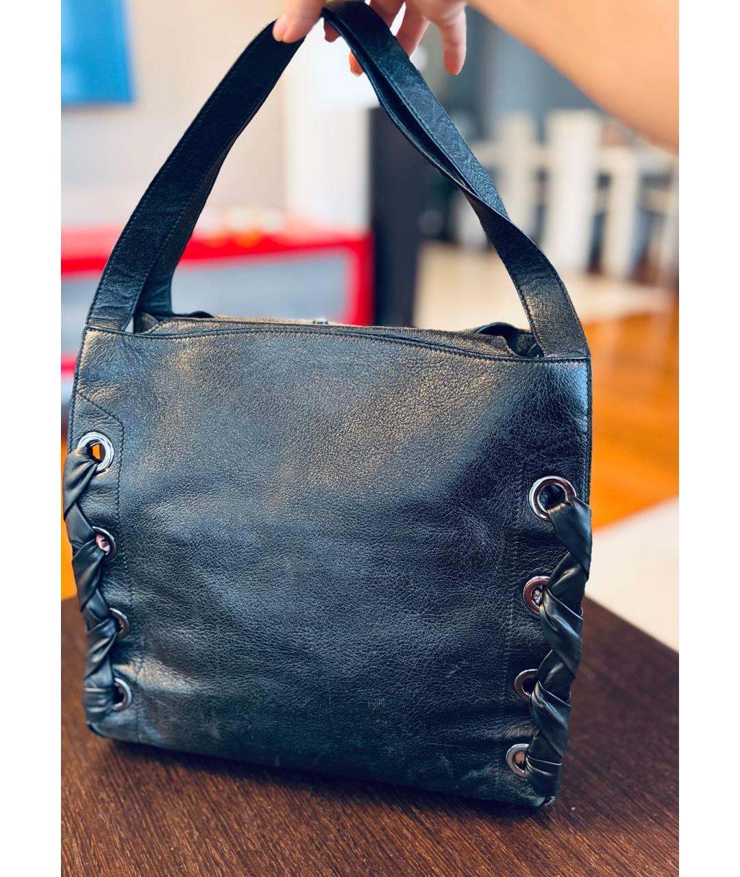 JIMMY CHOO Черная кожаная сумка тоут, фото 2