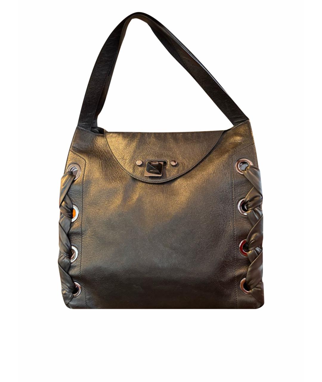 JIMMY CHOO Черная кожаная сумка тоут, фото 1