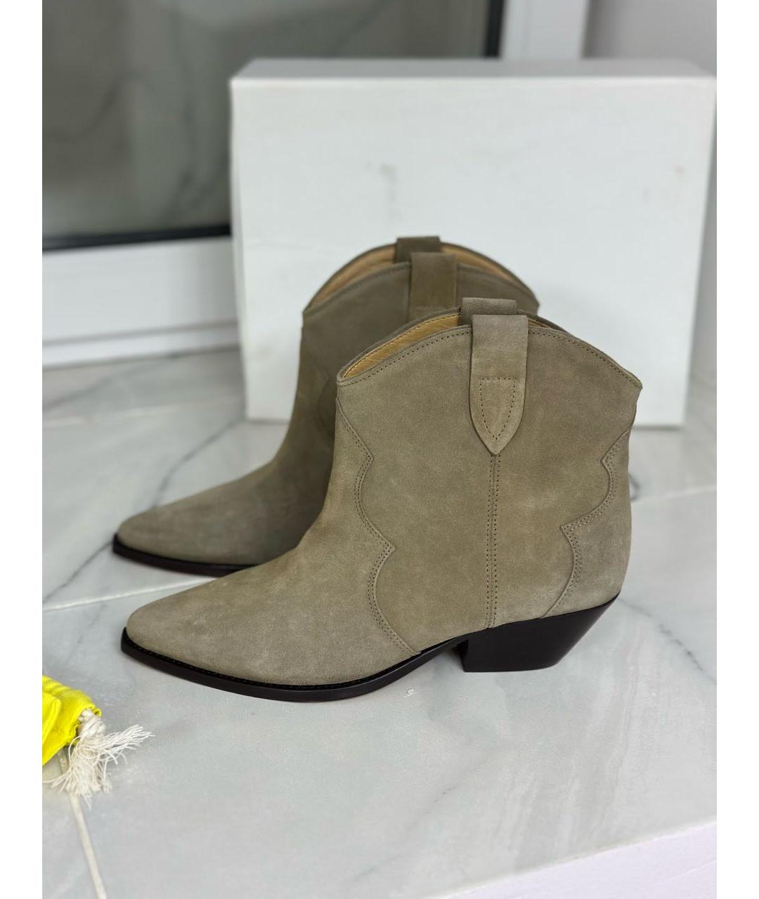 ISABEL MARANT Бежевые замшевые полусапоги, фото 6