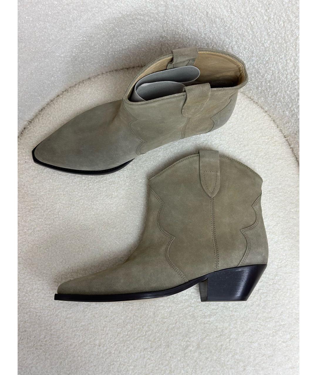 ISABEL MARANT Бежевые замшевые полусапоги, фото 4