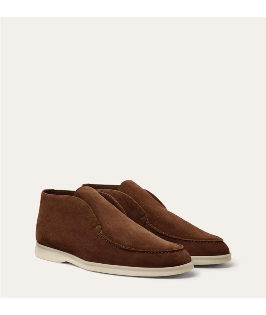 LORO PIANA Коричневые замшевые лоферы, фото 2