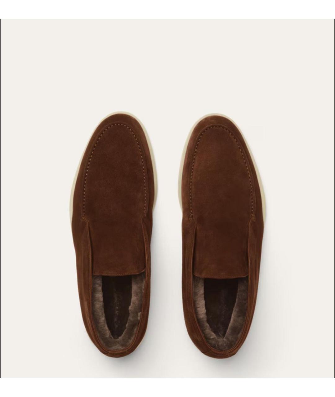 LORO PIANA Коричневые замшевые лоферы, фото 4