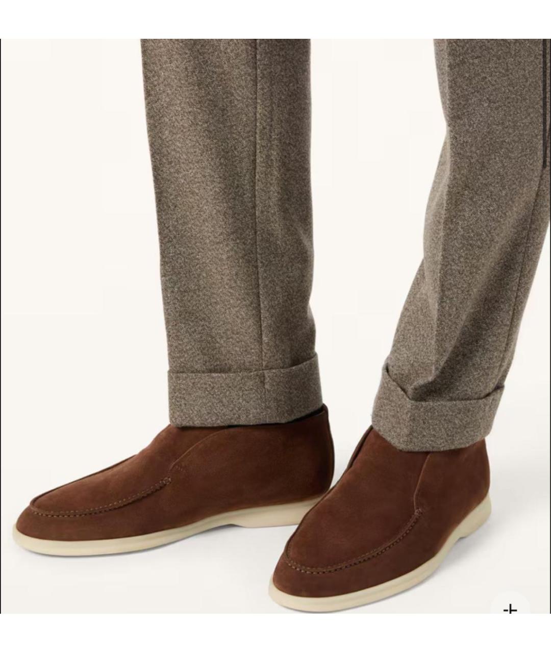 LORO PIANA Коричневые замшевые лоферы, фото 5