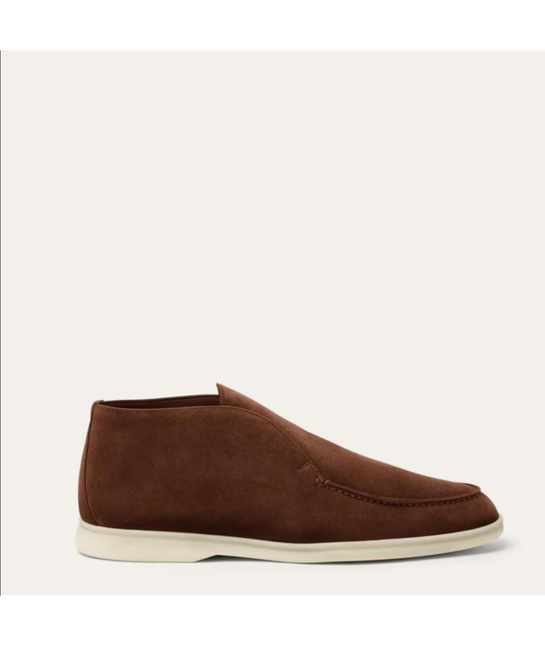 LORO PIANA Коричневые замшевые лоферы, фото 6