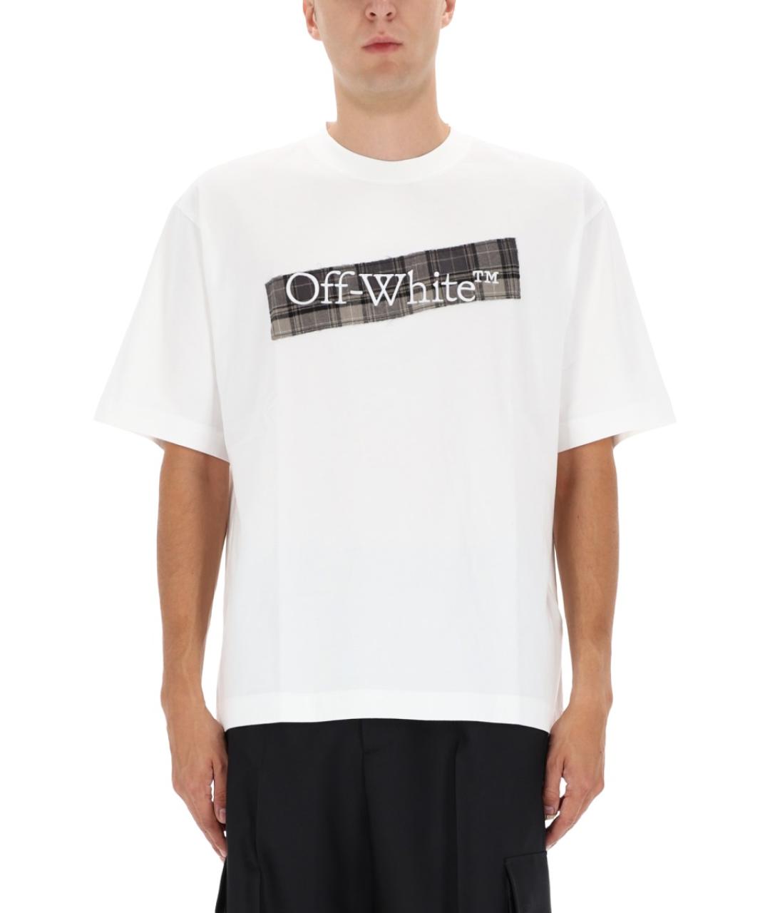 OFF-WHITE Белая хлопковая футболка, фото 2