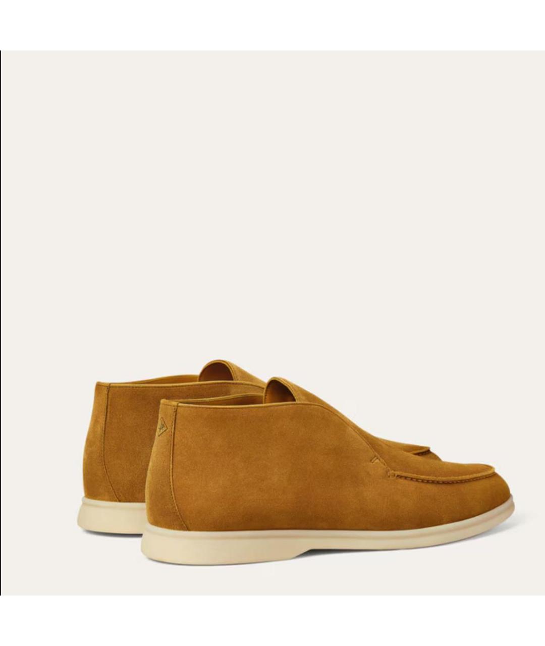 LORO PIANA Горчичные замшевые лоферы, фото 4