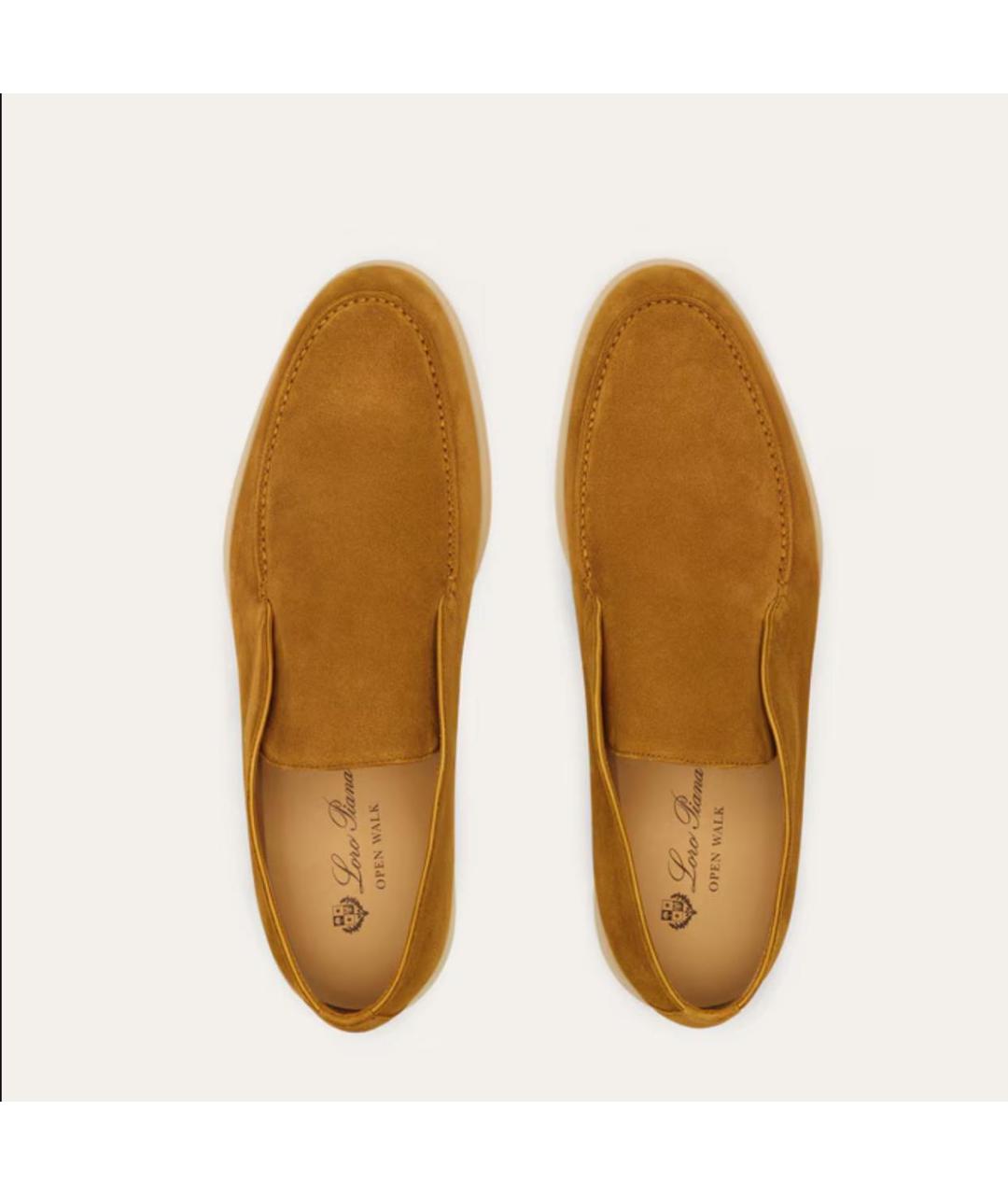 LORO PIANA Горчичные замшевые лоферы, фото 2