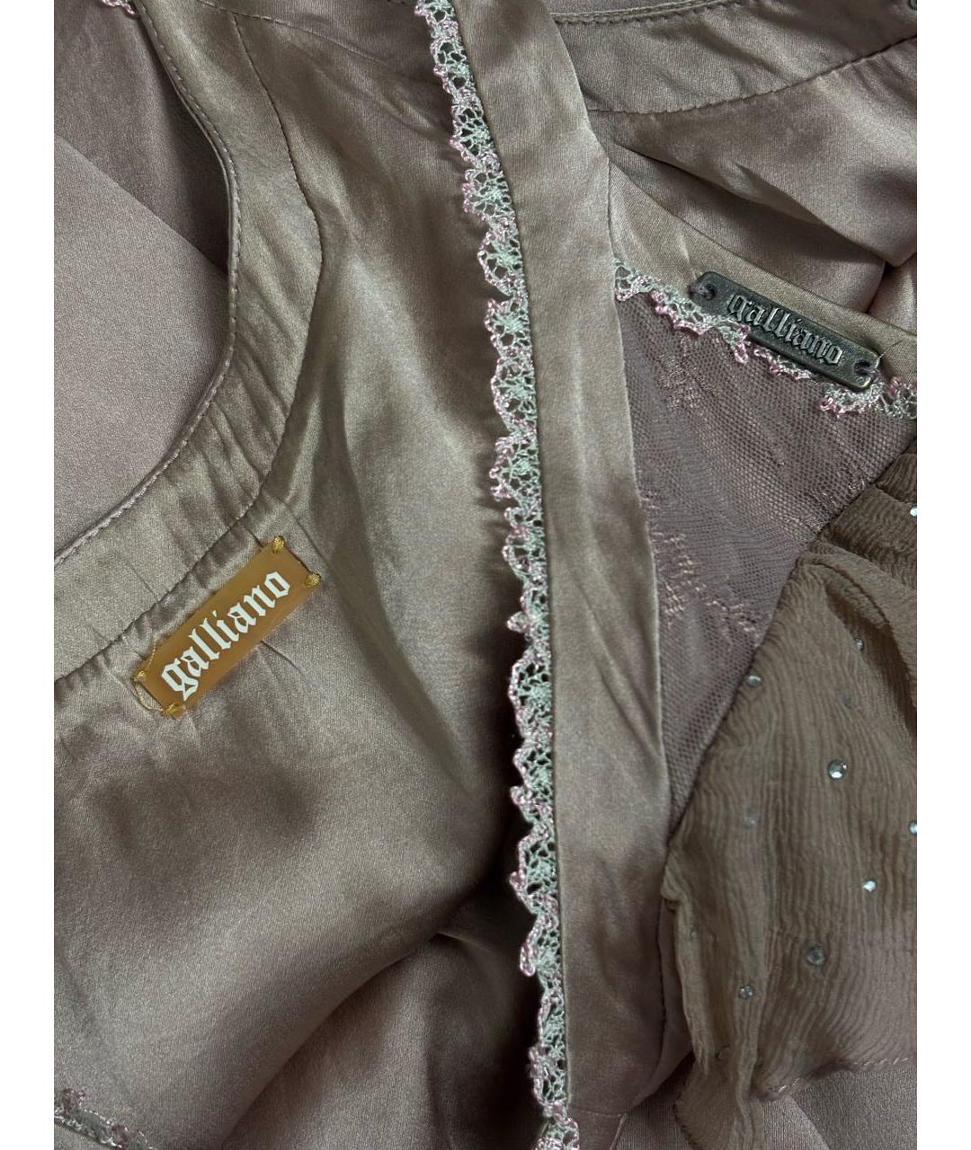 JOHN GALLIANO Розовое шелковое коктейльное платье, фото 4