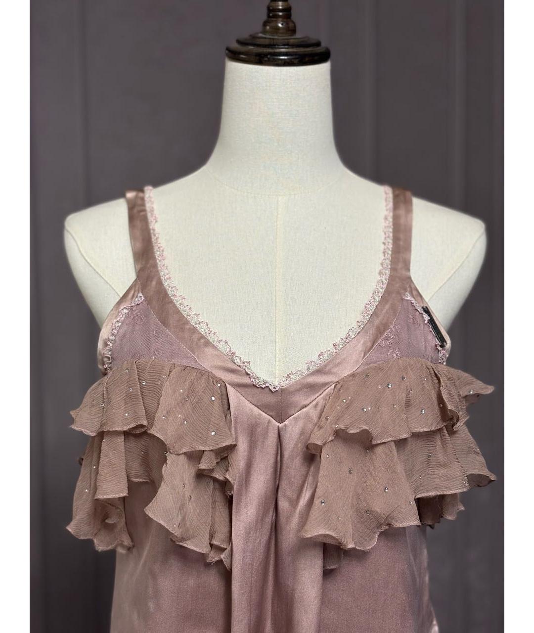 JOHN GALLIANO Розовое шелковое коктейльное платье, фото 3