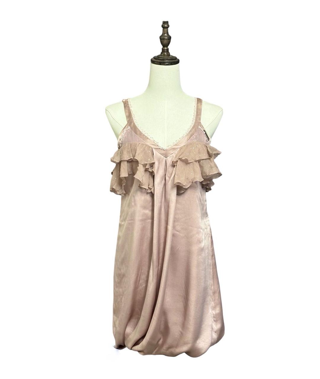 JOHN GALLIANO Розовое шелковое коктейльное платье, фото 7