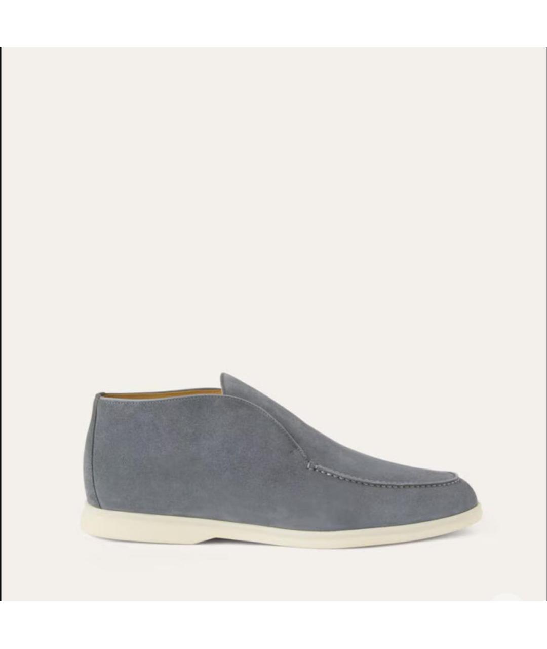 LORO PIANA Серые замшевые лоферы, фото 5