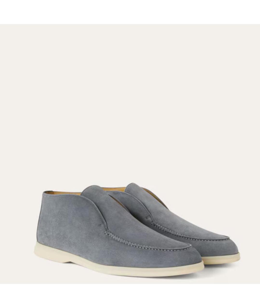 LORO PIANA Серые замшевые лоферы, фото 2