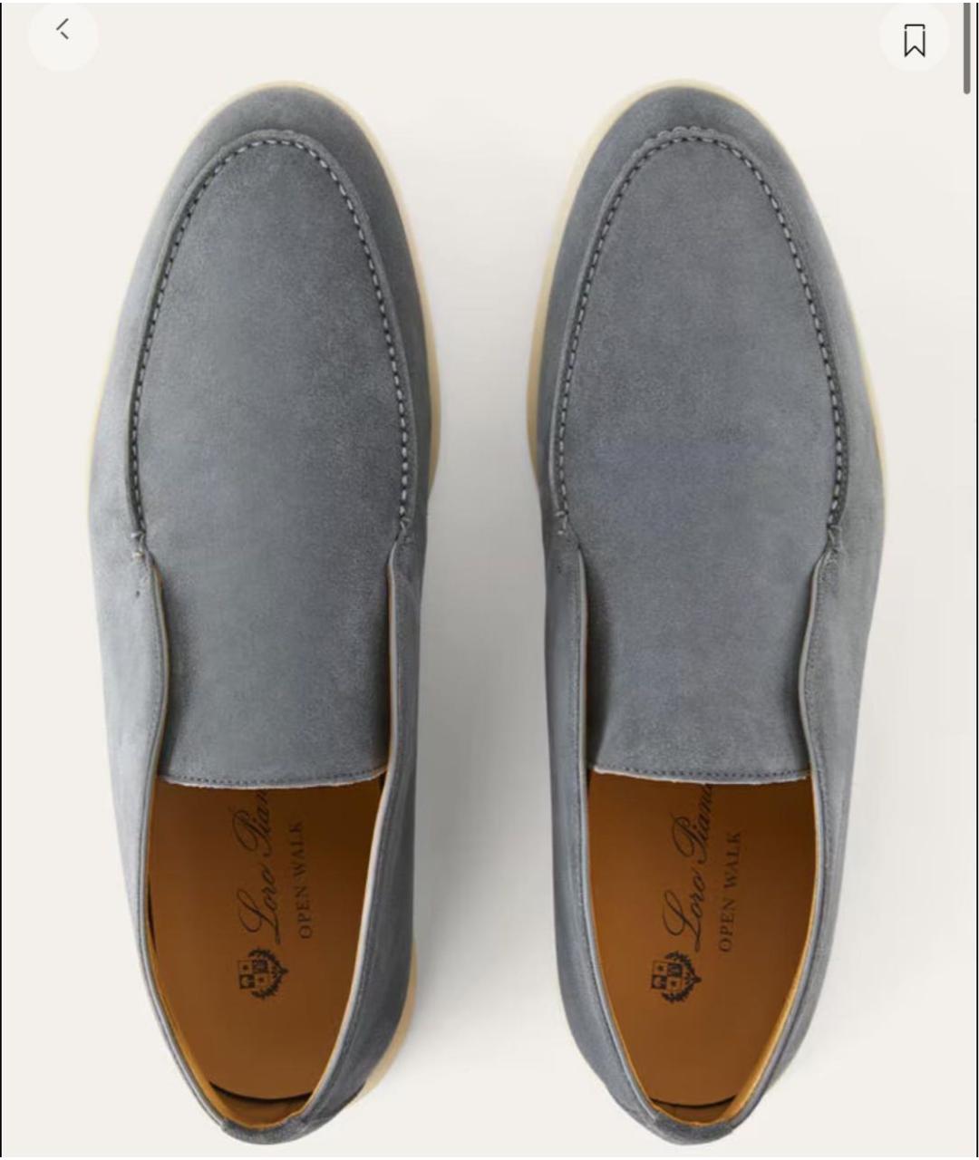 LORO PIANA Серые замшевые лоферы, фото 3