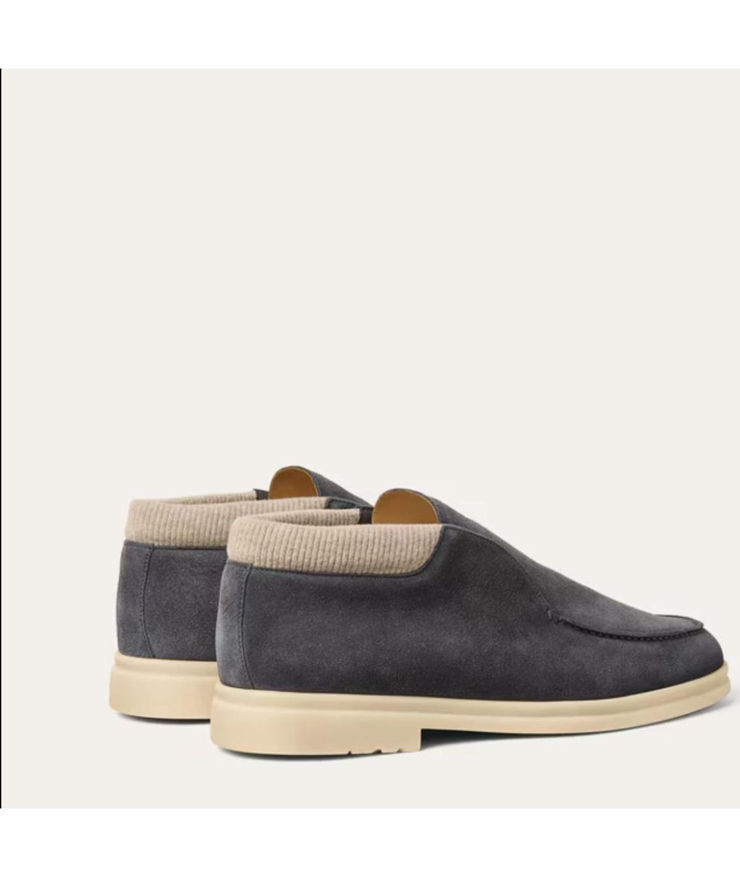 LORO PIANA Серые замшевые лоферы, фото 2