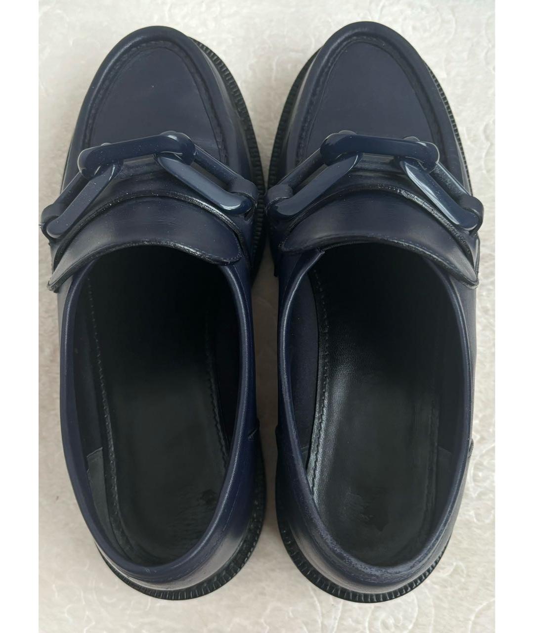 LOUIS VUITTON Темно-синие кожаные лоферы, фото 4