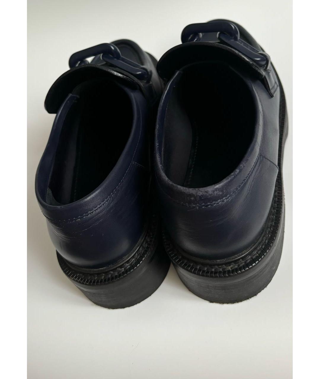 LOUIS VUITTON Темно-синие кожаные лоферы, фото 5