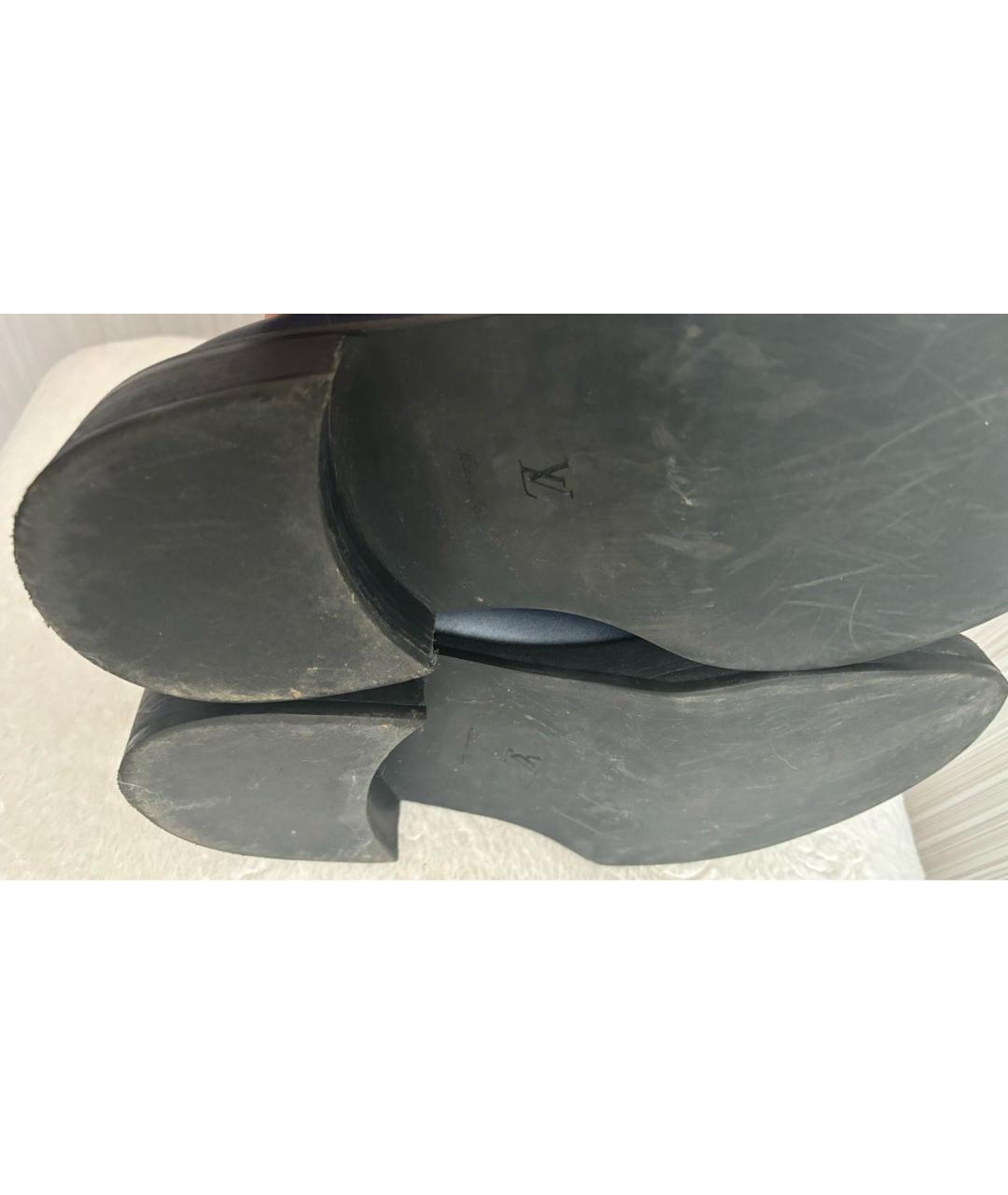 LOUIS VUITTON Темно-синие кожаные лоферы, фото 6