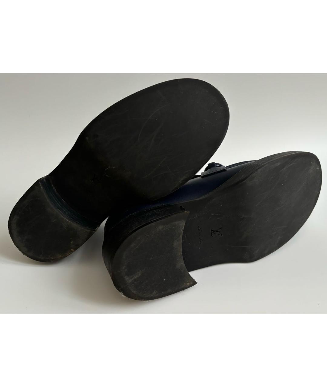 LOUIS VUITTON Темно-синие кожаные лоферы, фото 7