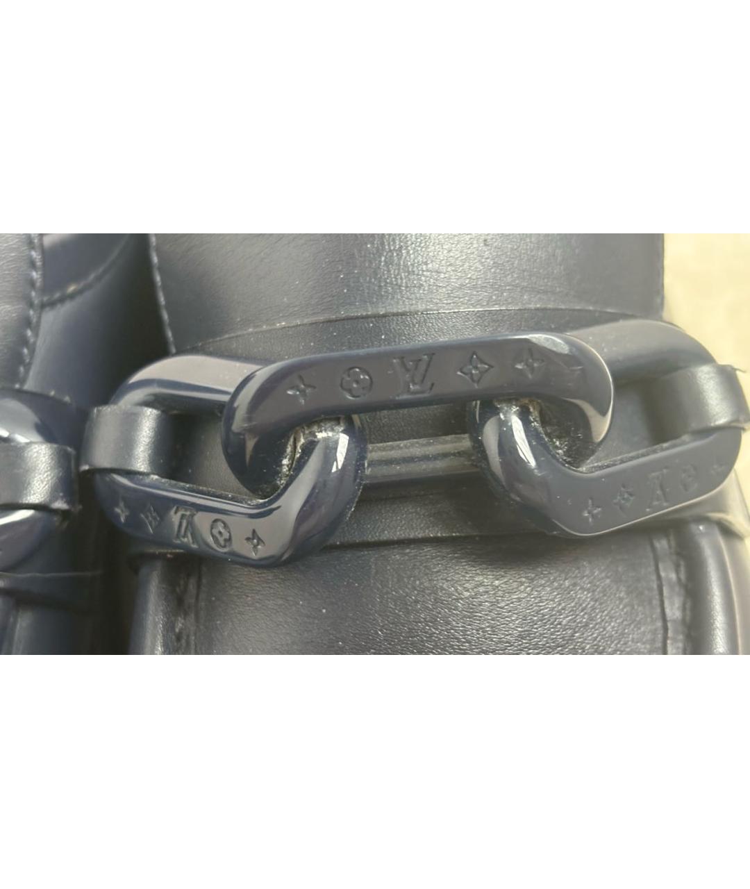 LOUIS VUITTON Темно-синие кожаные лоферы, фото 8