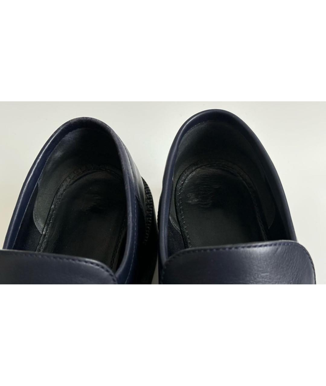 LOUIS VUITTON Темно-синие кожаные лоферы, фото 6