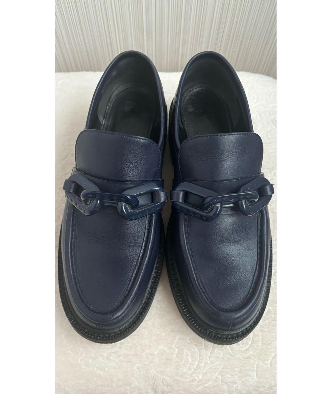 LOUIS VUITTON Темно-синие кожаные лоферы, фото 2