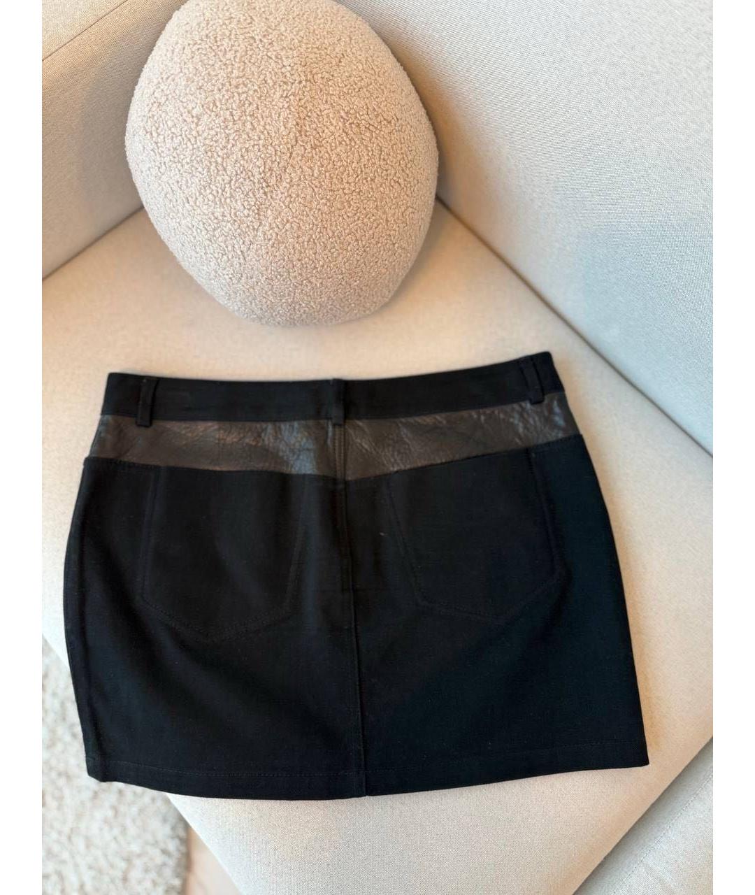 ALEXANDER WANG Черная деним юбка мини, фото 2