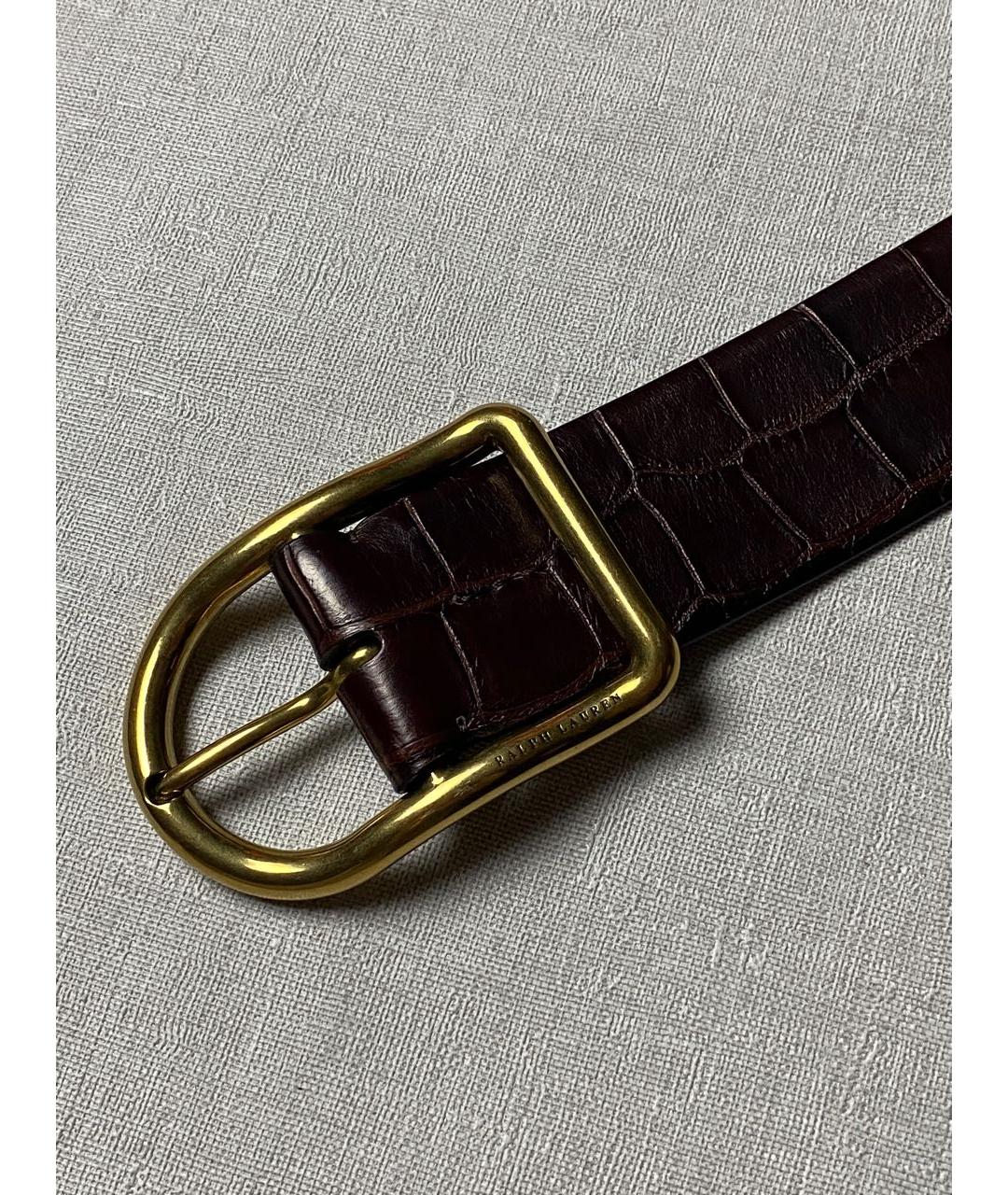 RALPH LAUREN Коричневый ремень из экзотической кожи, фото 2