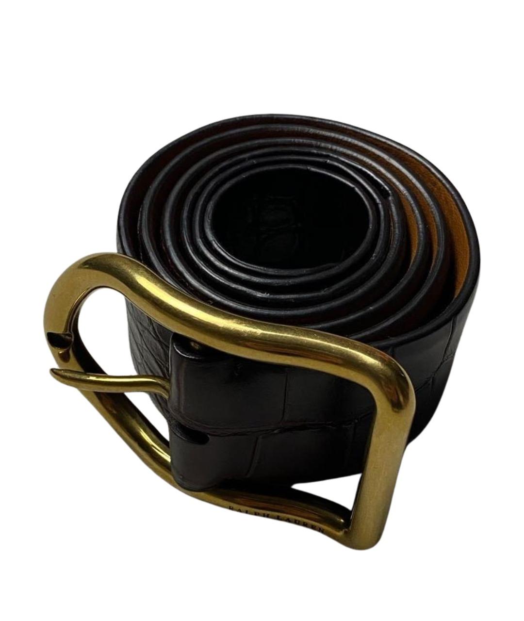 RALPH LAUREN Коричневый ремень из экзотической кожи, фото 1