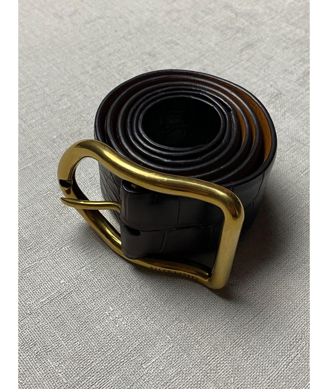 RALPH LAUREN Коричневый ремень из экзотической кожи, фото 8