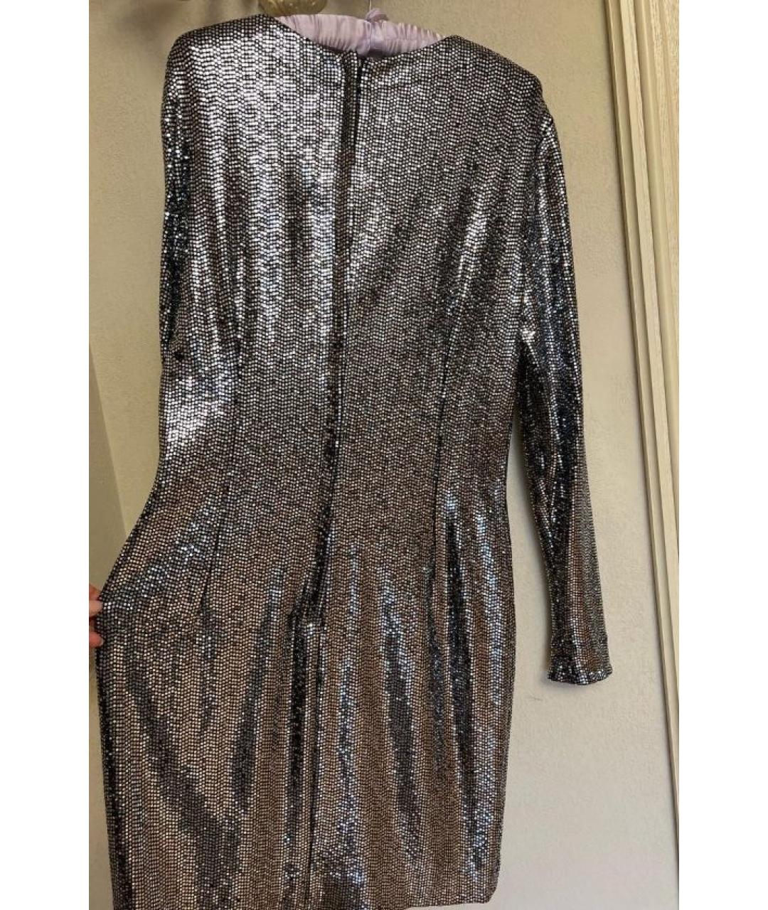 DOLCE&GABBANA Серебряное вечернее платье, фото 4