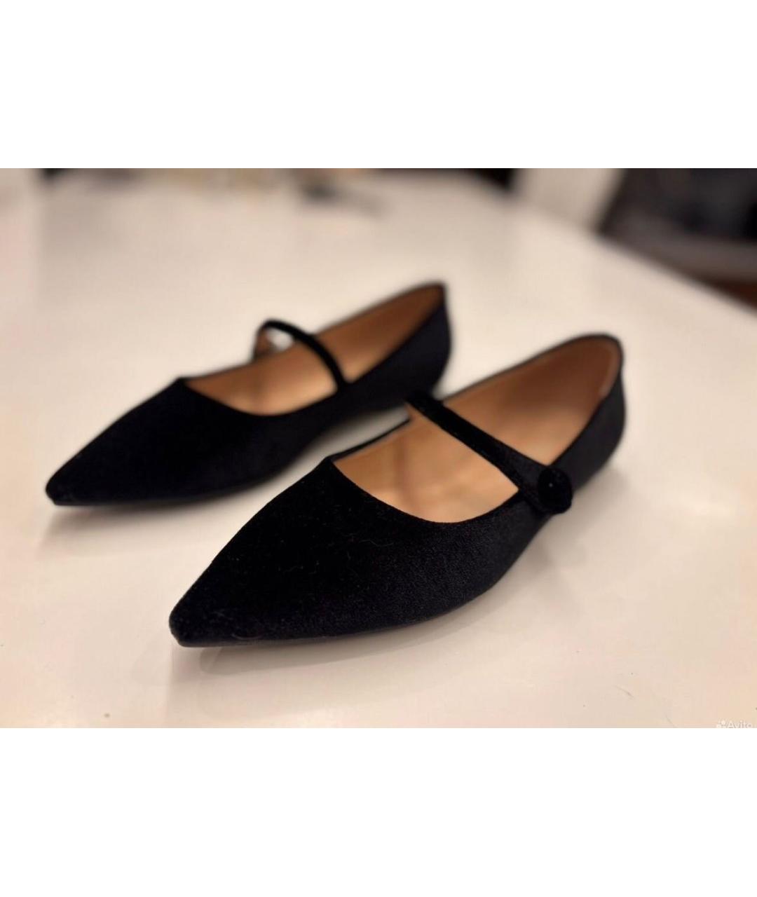 Age Of Innocence Черные бархатные балетки, фото 4