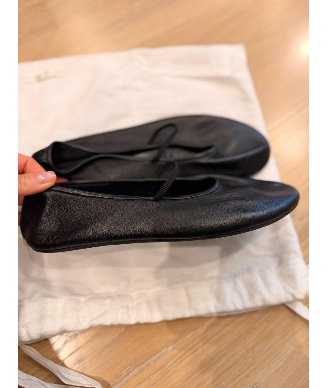 THE ROW Черные кожаные балетки, фото 5